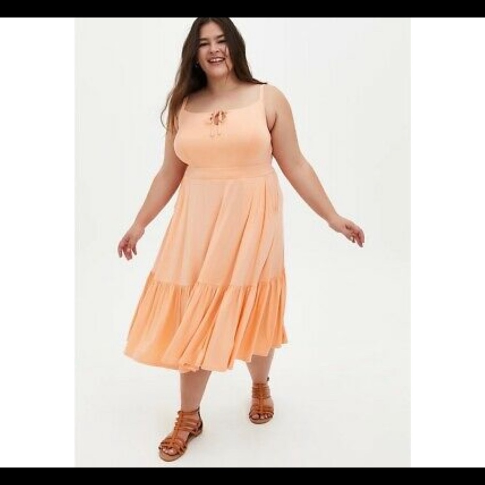 Torrid Size 1 Super Soft Knits Peach Dress